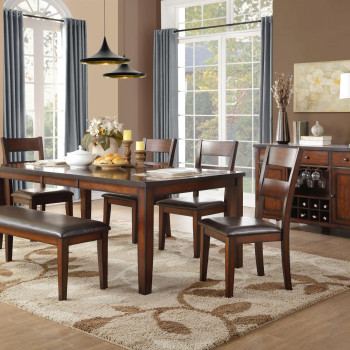 5547-78 Mantello 6PC SETS Dining Table + 4 Side Chairs + Bench