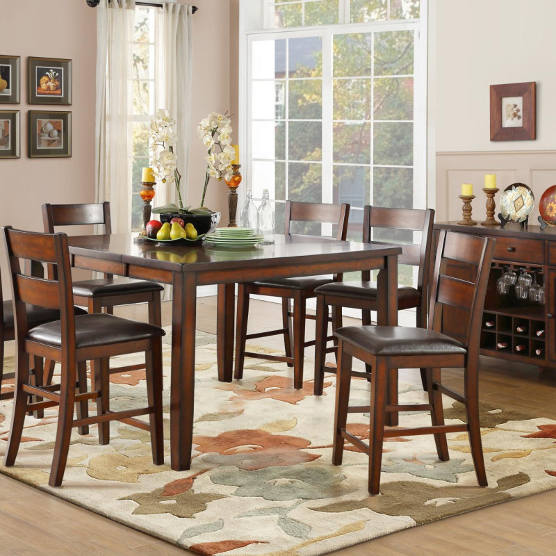 5547 Mantello 7PC SETS Counter Height Table + 6 Counter Height Chairs