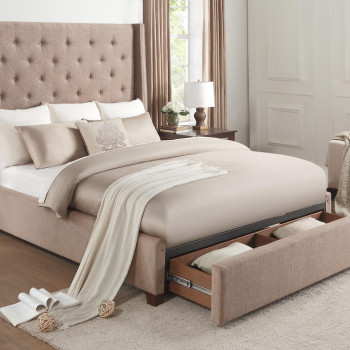 5877BR Fairborn California King Platform Bed with Storage Footboard