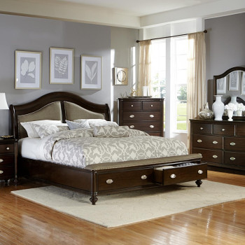 2615DC Marston Eastern King Sleigh Bed with Footboard Storage