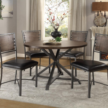 Fideo 5PC SETS Round Dining Table + 4 Side Chairs