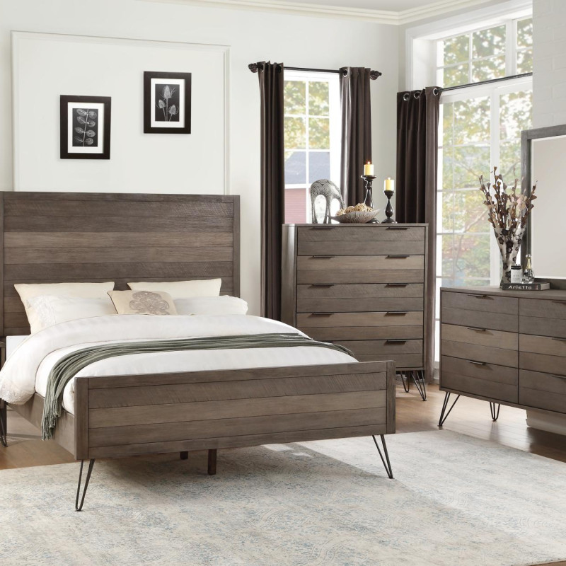 Urbanite 4PC SETS Queen Bed + Night Stand + Dresser + Mirror
