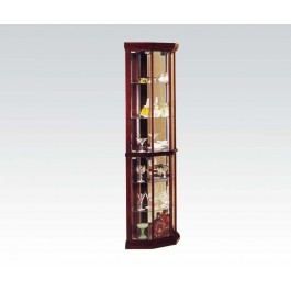GLASS CORNER CABINET 16x16x71H 02347