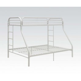 WHITE TWIN XL/QUEEN BUNK BED 02052WH