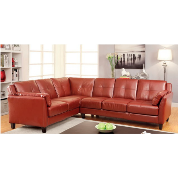PEEVER SECTIONAL Mahogany Red
