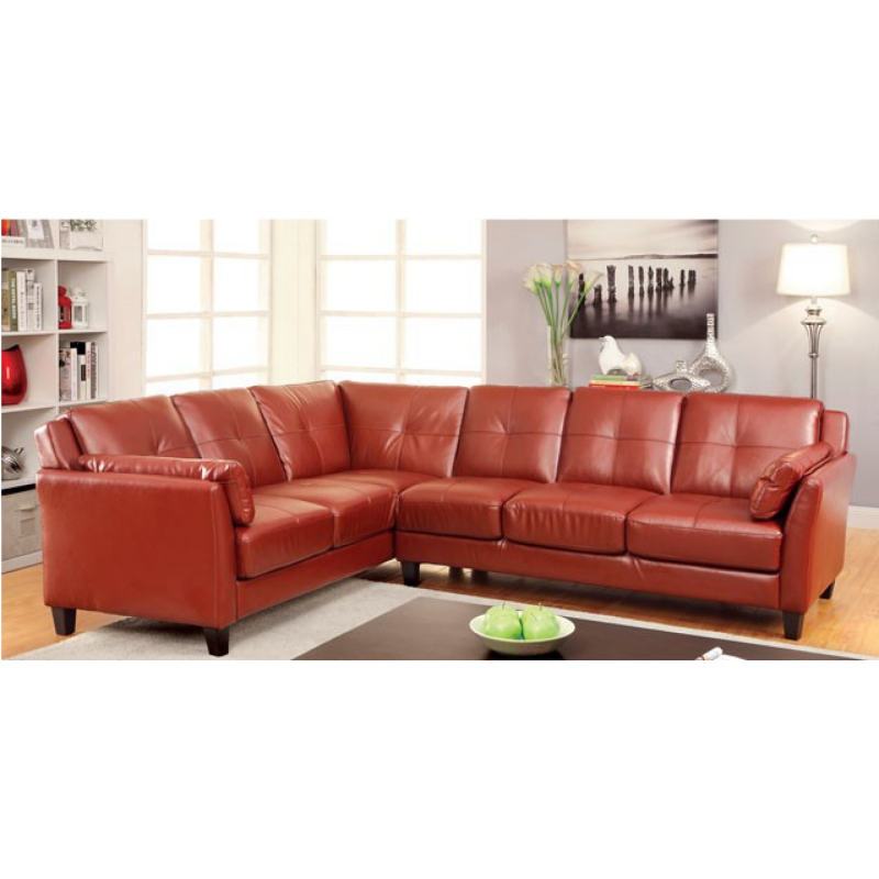PEEVER SECTIONAL Mahogany Red