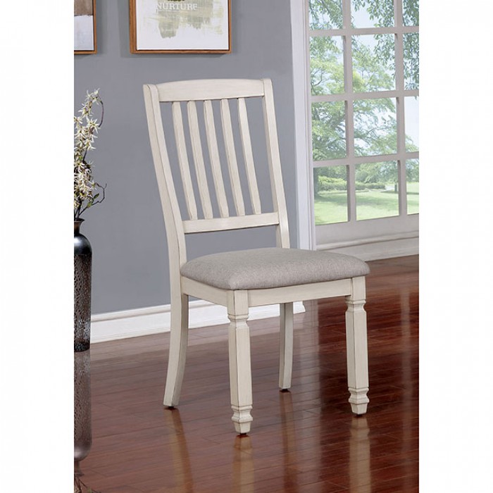KALIYAH SIDE CHAIR Vintage White, Light Gray