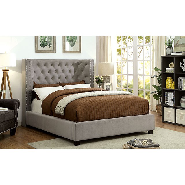 CAYLA E.KING BED Gray finish