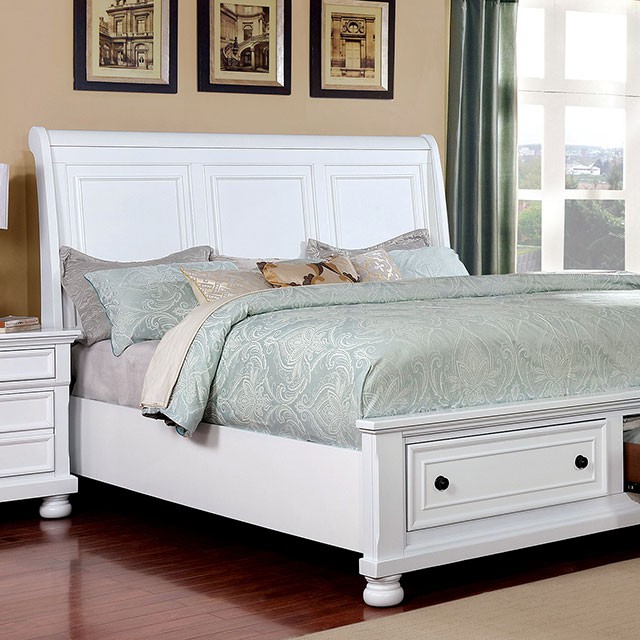 CASTOR CAL.KING BED White finish