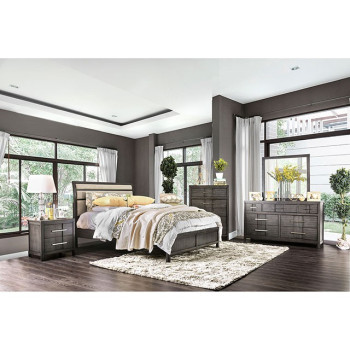 BERENICE 4PC SETS CAL.KING BED Gray
