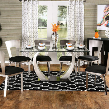 NOVA DINING TABLE Silver/Black