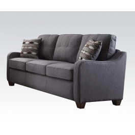 GRAY SOFA W/2 PILLOWS 53790