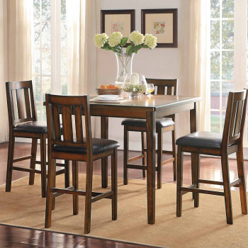 Delmar 5- Piece Pack Counter Height Dining Set - Burnish Finish