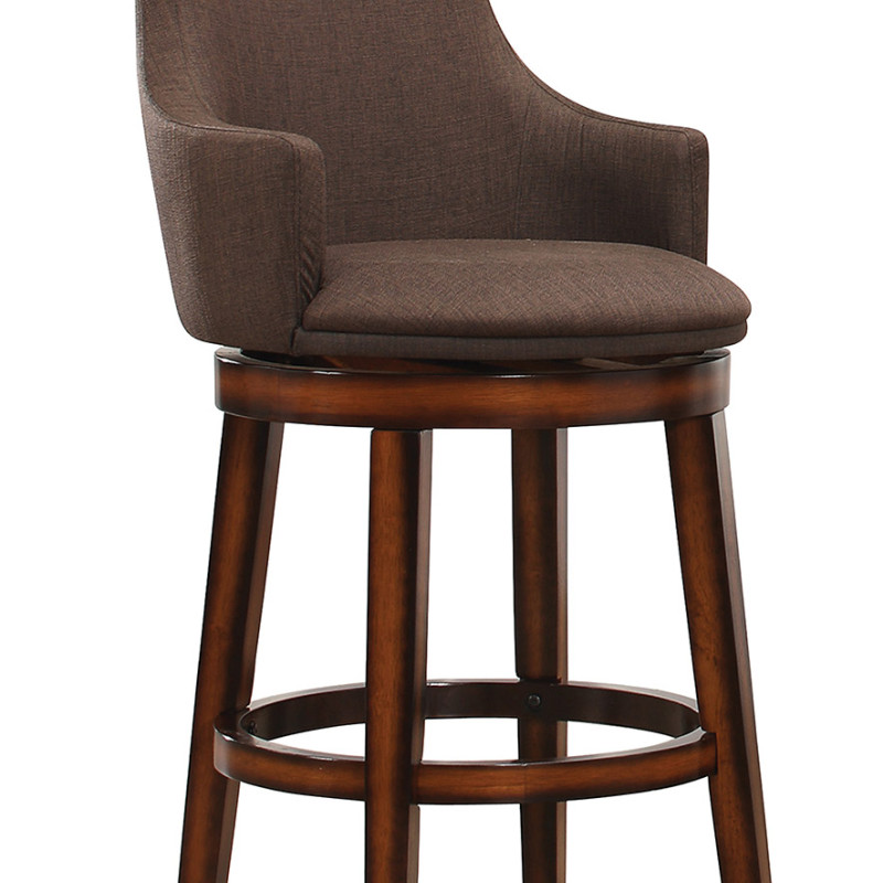 Bayshore Swivel Pub Height Chair - Chocolate/Linen