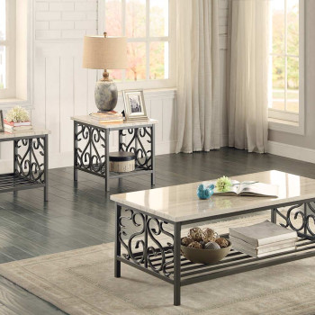 Fairhope 3-Piece Occasional Tables with Faux Marble Top