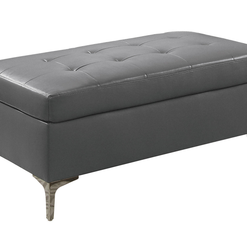 Barrington Ottoman Gray Bi-Cast Vinyl