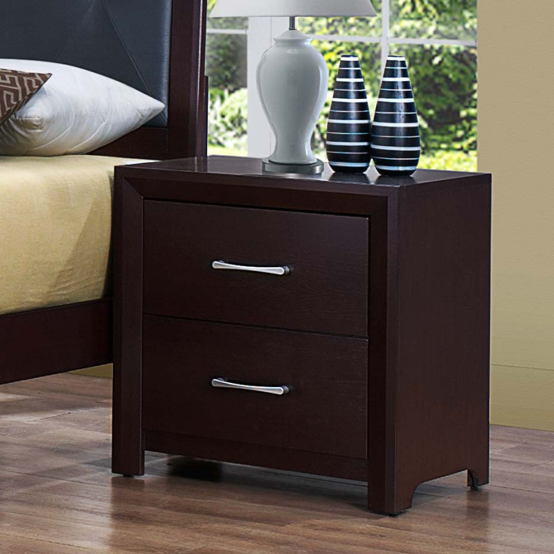 Edina Night Stand - Brown Espresso