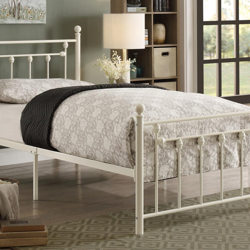 LIA Full Metal Platform Bed White