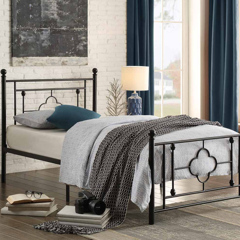 MORRIS Twin Metal Platform Bed Black