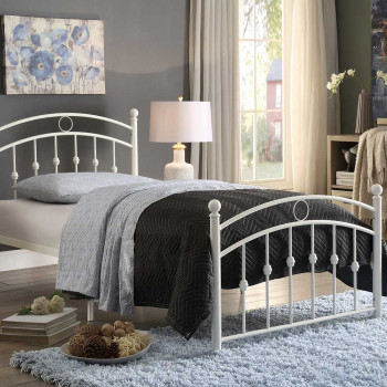 TIANA Twin Metal Platform Bed White