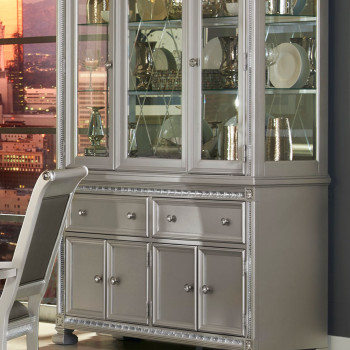 BEVELLE Buffet & Hutch Silver