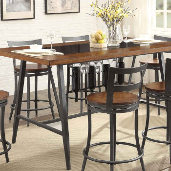 SELBYVILLE Counter Height Table, Glass Insert Cherry