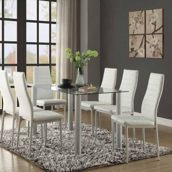 FLORIAN Group 7 Pc Dining set White