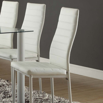 FLORIAN Side Chair, White Bi-Cast Vinyl White