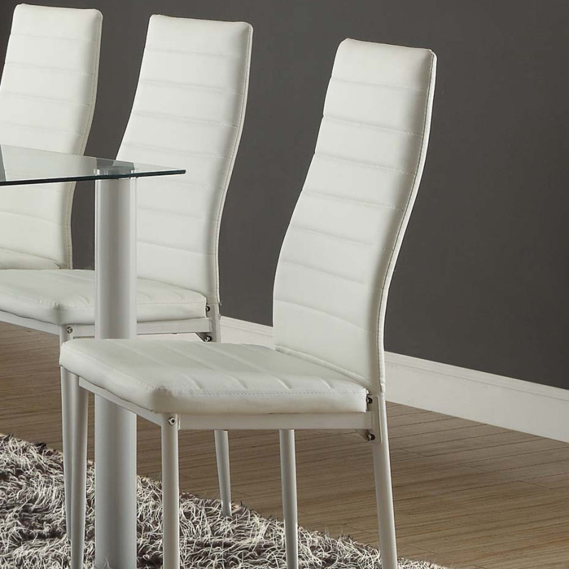 FLORIAN Side Chair, White Bi-Cast Vinyl White