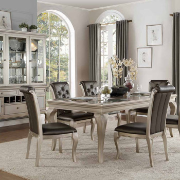 CRAWFORD Group 7 Pc Dining set Silver
