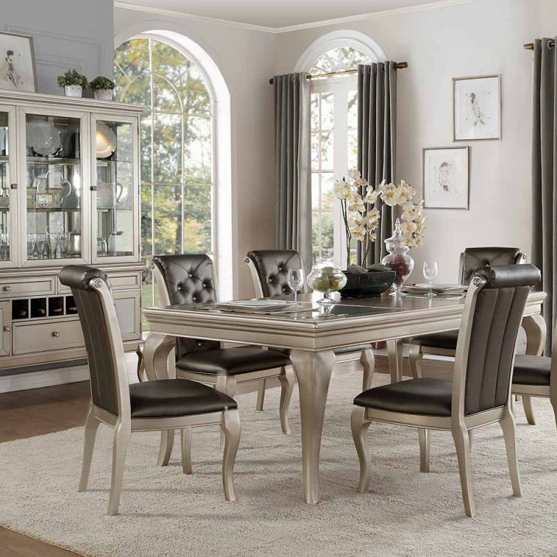 CRAWFORD Group 7 Pc Dining set Silver