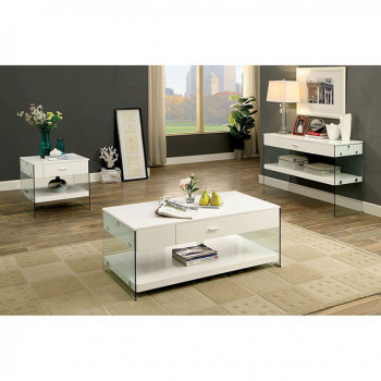 RAYA 3PC SETS COFFEE + End Table + Sofa TableTABLE White
