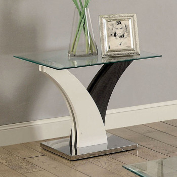 SLOANE END TABLE White/Dark Gray