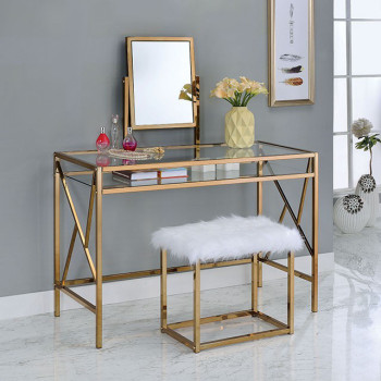 LISMORE VANITY W/ STOOL Champagne
