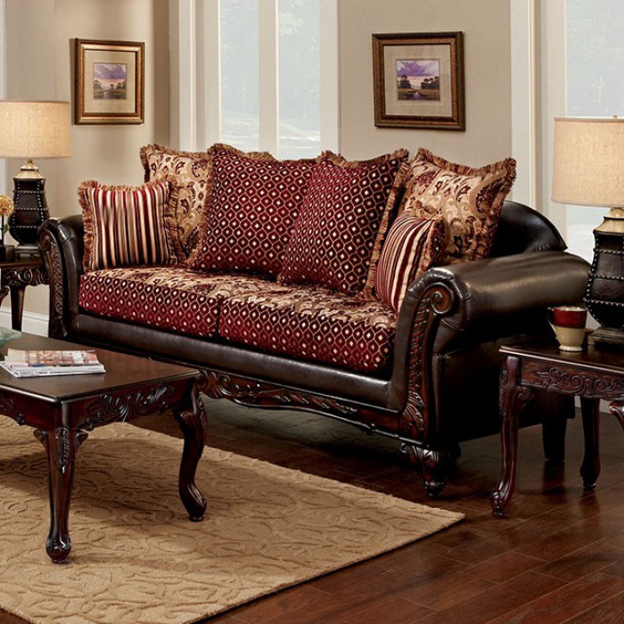 ELLIS SOFA Brown/Burgundy
