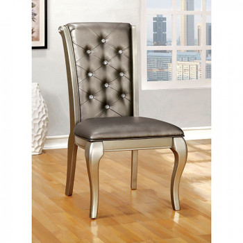 AMINA SIDE CHAIR Champagne Finish