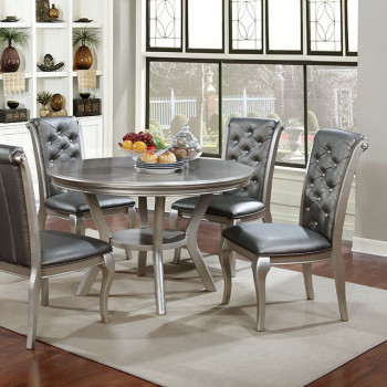 AMINA ROUND DINING TABLE Champagne Finish