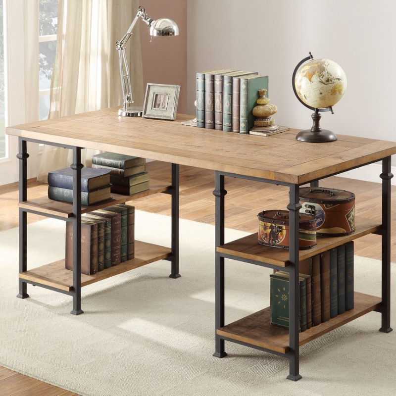 Factory Writing Desk - Rustic Brown