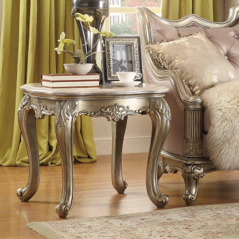 Fiorella End Table - Silver/Gold