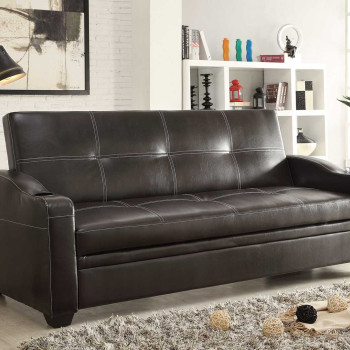 Caffrey Elegant Lounger Sofa Bed - Dark Brown