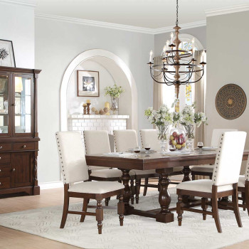 Yates Trestle Dining 5PC Set - Dark Oak