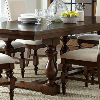 Yates Trestle Dining Table - Dark Oak