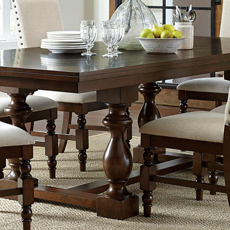 Yates Trestle Dining Table - Dark Oak
