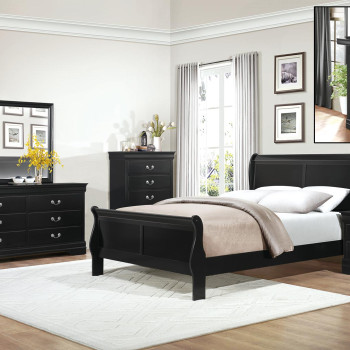 Mayville Bedroom 4Pc Set - Black (QB+NS+DR+MR)