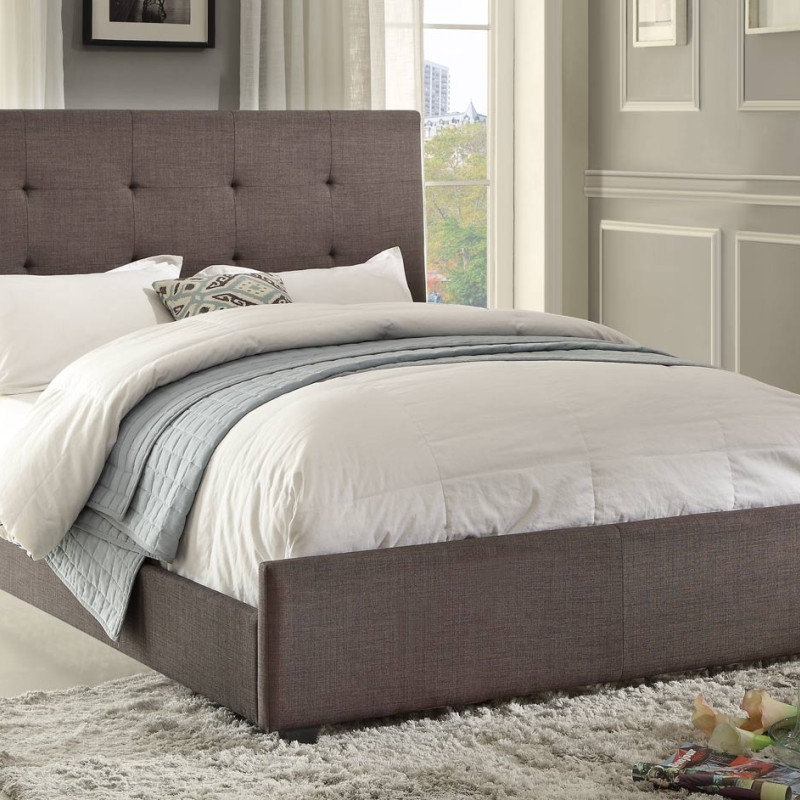 Cadmus Upholstered Standard/Eastern King Bed - Dark Grey