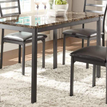 Homelegance Flannery Dining Table - Black Metal 5038-48
