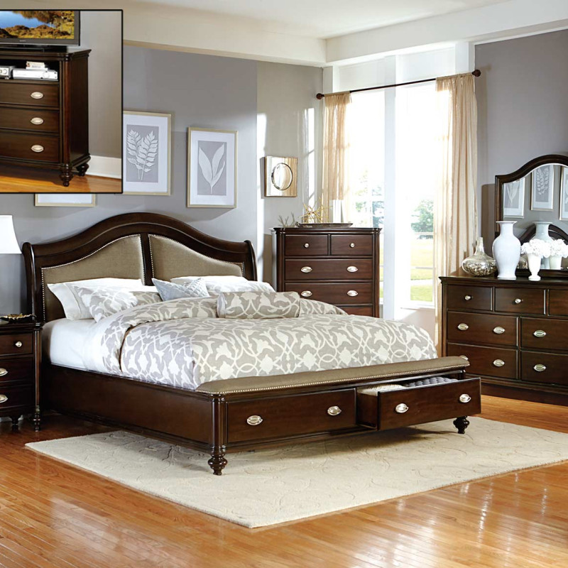 Homelegance Marston Bedroom Set 5PC - Dark Cherry 2615DC-1*5