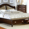 Homelegance Marston Upholstered Platform Storage Bed - Dark Cherry 2615DC-1