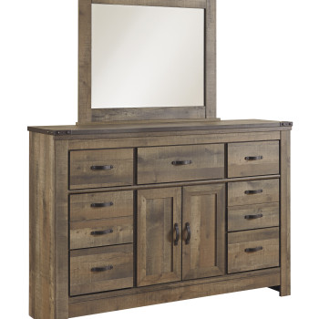 B446 Trinell Dresser with Fireplace Option+Bedroom Mirror