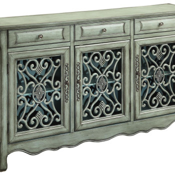 Accent Cabinets Traditional Accent Cabinet in Antique Green Finish